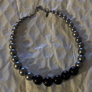 Polished Gray and Black Beaded Necklace